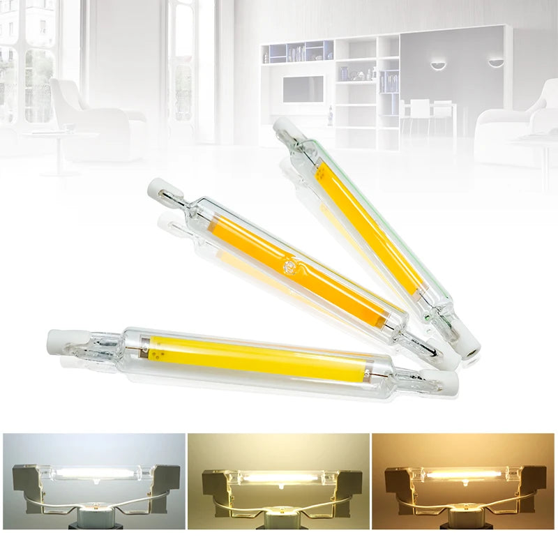 R7S LED 78mm 15W 20W R7S Spotlight 118mm 30W 50W AC 110V 220V 230V J78 J118 COB Lamp Bulb Glass Tube Replace Halogen Lamp Light.