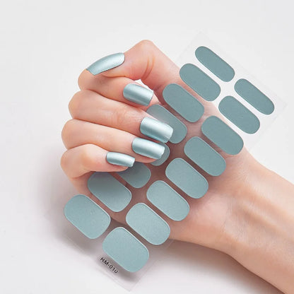 Glitter Gradient Full Cover Nail Art Stickers Fashion Silver Purple Nail Polish Strips DIY Waterproof Nail Foil Sticker Manicur