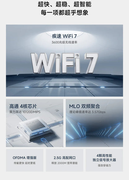 Xiaomi Router BE3600 WiFi 7 Dual-Band Qualcomm quad-core Gaming Acceleration 3570Mbps Dual WAN LAN Mesh Network Repeater VPN.