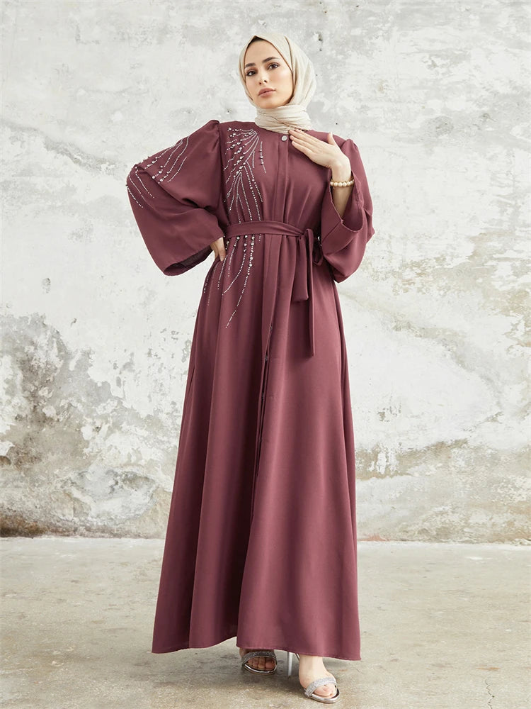 Ramadan Eid Dubai Elegant Abaya Kebaya Islam Muslim Kaftan Modest Dress For Women Robe Musulmane Caftan Marocain Femme Vestidos.