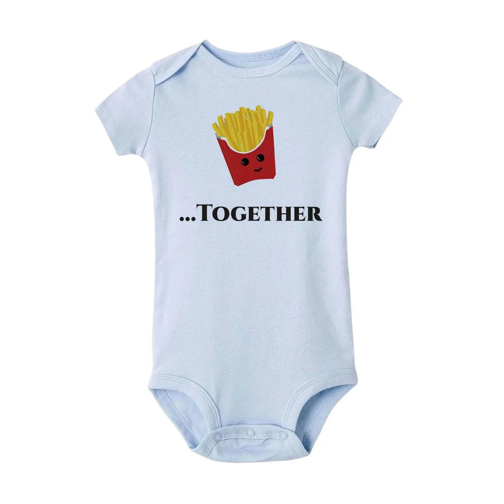 Perfect Together Twin Babykleidung Lustige Zwillings-Outfits Strampler Junge Mädchen Duschgeschenk Sommer Kurzarm-Bodys Bruder/Schwester.