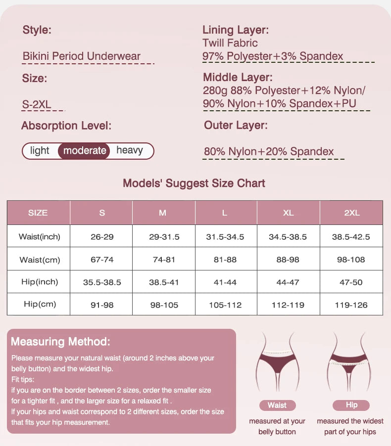 Seamless Menstrual Period Panties 4- Layer Leakproof Protection Women Period Panties Heavy Absorbency Breathable Reusable.