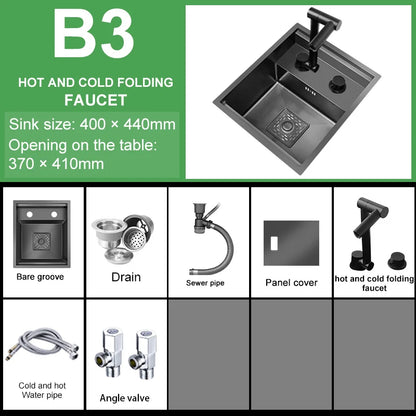 Versteckte Küchen spüle Bar Spüle Kit Klapp hahn Abflussrohr, Drop-In Unterbau Spüle, kleine Edelstahls püle für Workstation RV