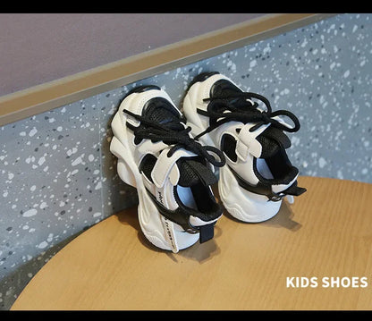 Girl Child Sport Shoe 2024 Spring Mesh Breathable Toddlers School Running Sneakers Fashion Non-slip Kids Boys Basketball Shoes.