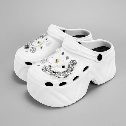 Women's Slippers 9CM High Platform Garden Fashion Clogs Shoes Women's Slippers Thick Bottom EVA Sandals Summer Girls Slippers