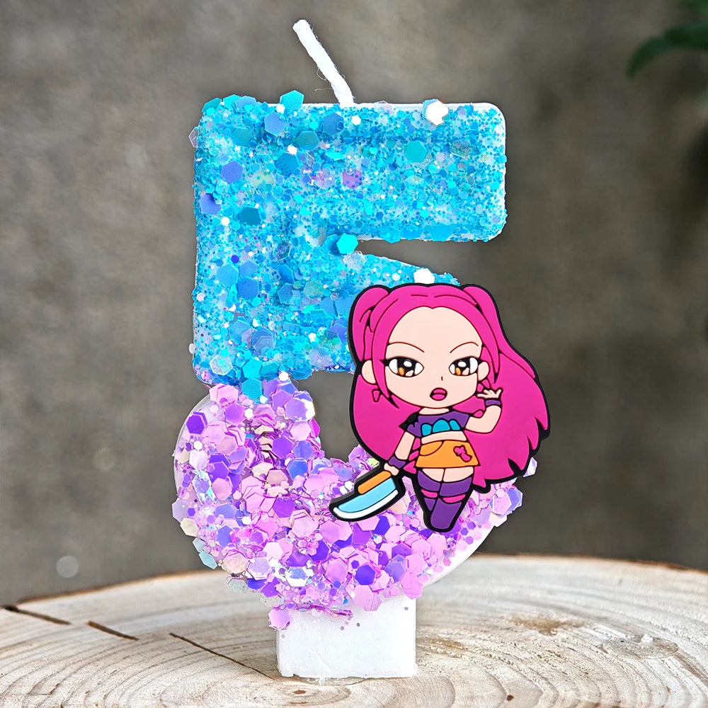 Heißer Kpop Dämon Jäger Thema Kerze 3D Nummer 0-9 Kinder Geburtstag Kuchen Dekoration Baby Dusche Anime Party liefert Geschenke.