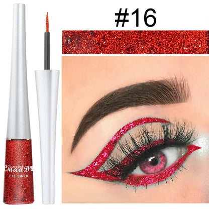 Glitter Liquid Eyeliner Pen Pearlescent Sequins Diamond Bright Shining Eyeliner Waterproof Lasting Eyeshadow Women Cosmetics 1pc