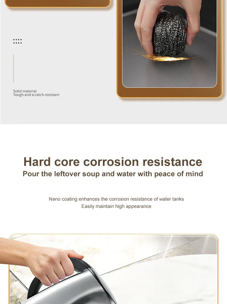 Black Stainless Steel Kitchen Sink Waterfall Sink dishwashing Basin Large Single Sink Household Sink Under The Counter Sink