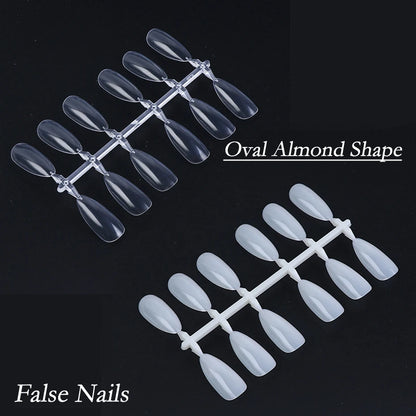 120pcs Fake Nail Tips For Display Palette Oval Almond Acrylic Nails Forms Color Chart Manicure Practice Nail Equipment.