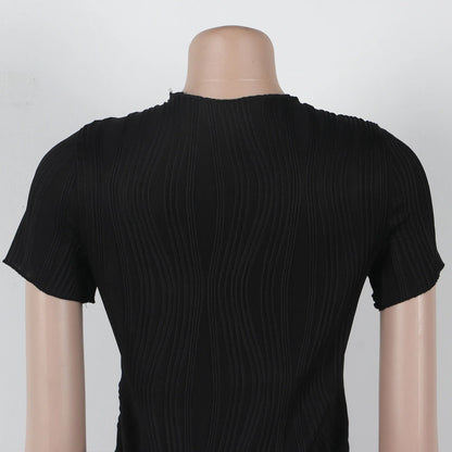 Two Piece Sets Women Pants Set Matching Sets Short Sleeve Solid Casual Tops Long Pants High Waist Bodycon Y2k Streetwear 2025.