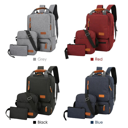 New casual men's shoulder bag set of three outdoor travel computer backpack men's shoulder bag.