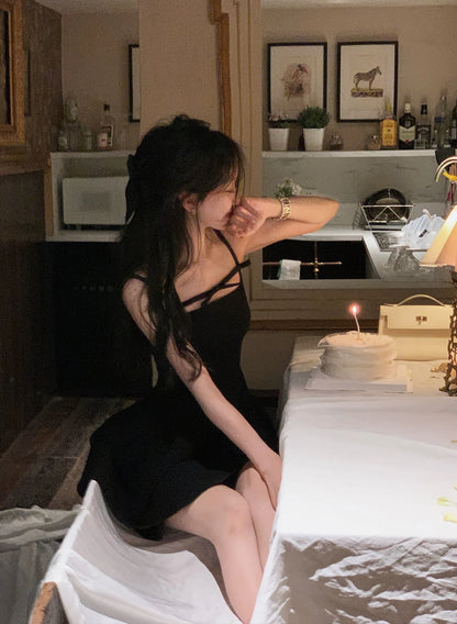 Sommer y2k Spaghetti träger Abend party Kleider solide elegante ärmellose sexy A-Linie kurzes Kleid ein Stück Vestido Mujer