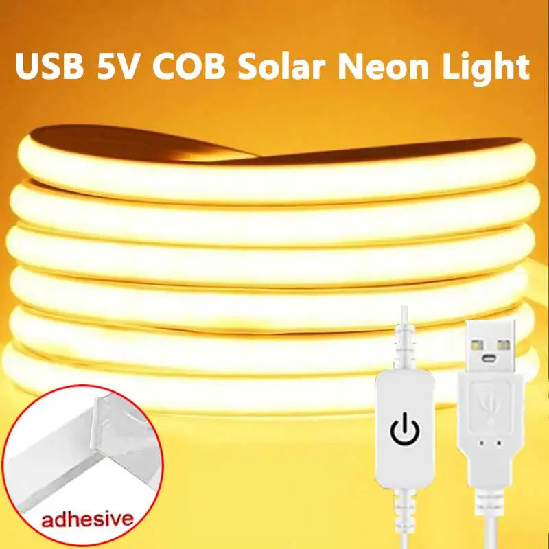 5V COB Strip USB LED Neon Light Dimmable Silicone Tube Neon Tape Waterproof Ribbon For Outdoor Bathroom Cabinet TV Room Decor