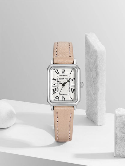 Fashion Rectangle Quartz Wrist Watch for Women Luxury Brand Roman Dial Leather Strap  Ladies Watches Clock.