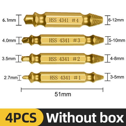 TOOLEYE Beschädigte Schraube Extractor Set Zentrum Bohrer Set Holzbearbeitung Werkzeuge Gebrochene Bolzen Extractor Schrauben Schrauben Entferner Extractor