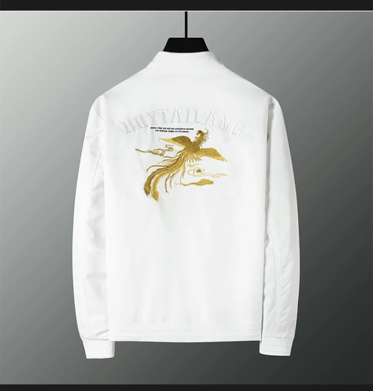 Spring men's Phoenix embroidered jacket Slim youth coat Outdoor sports trend top men's jacket.