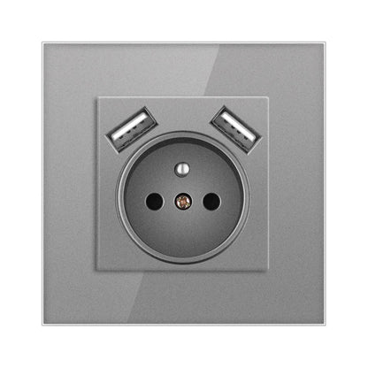 Nywp Französisch standard stecker, glas wallboard, Französisch netzteil, 16a 220V erdung buchse, kind schutz tür