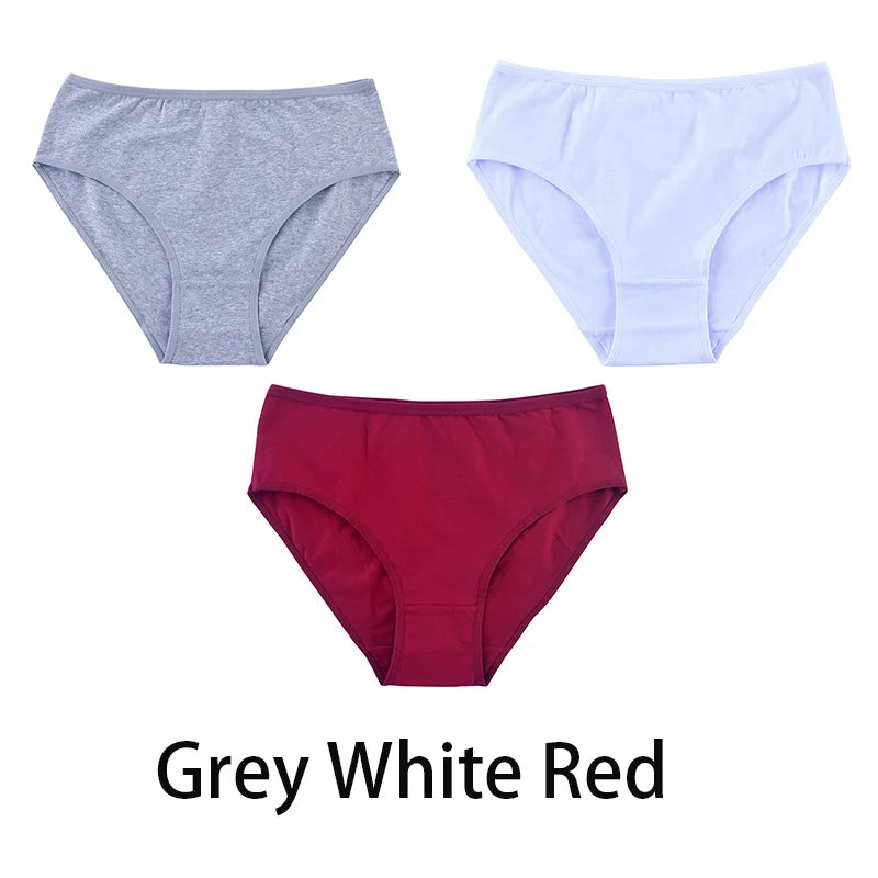 3PCS/Set Women Sexy Seamless Cotton Panties Big Size Underwear Female Underpants Girls 6 Solid Color Soft Briefs Lingerie 8815.