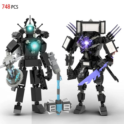 Moc Skibidi Toilet Action Figures builing blocks,Camerman Titan Speakerman Surveillance Man TVMan Boys Bricks Toys For Kids Gift