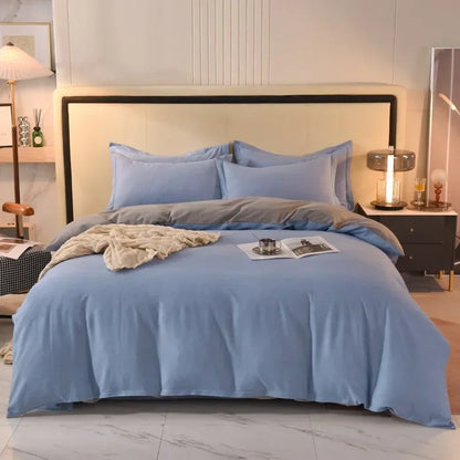 2024 new light luxury solid color thickened cotton abraded four-piece set, pure cotton warm, available in autumn and winter