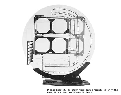 Barrowch STAR1 Series Circular Water Cooling Case, Limited Edition Gamer DIY House,PC Computer Open Chassis FBCES-PA.