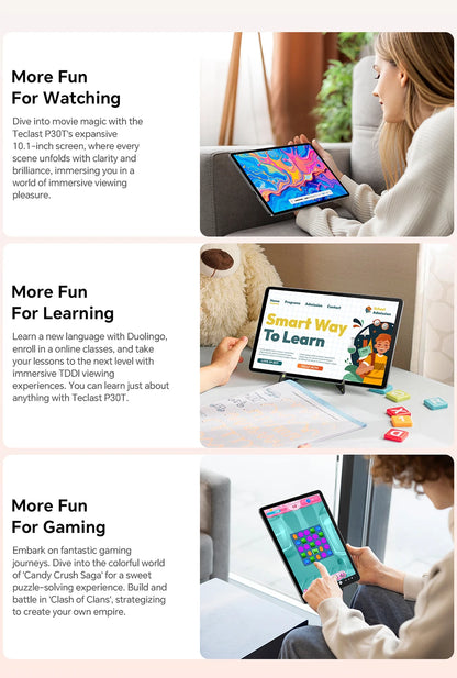 Teclast P30T Case 10-Inch Android Tablet 15 Max 12Gb Ram 128Gb Rom T606 8-Core All-In-One Keyboard/Case/Mouse/Stylus/Headphone/Stand.