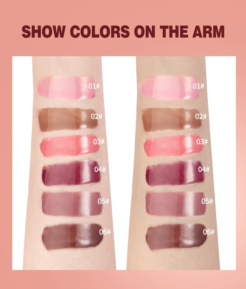 QIBEST Crystal Lip Balm Moisturizing Lip Gloss Oil Jelly Lipgloss Long Lasting Liquid Lipstick Hydrating Tinted Lip Serum Makeup.