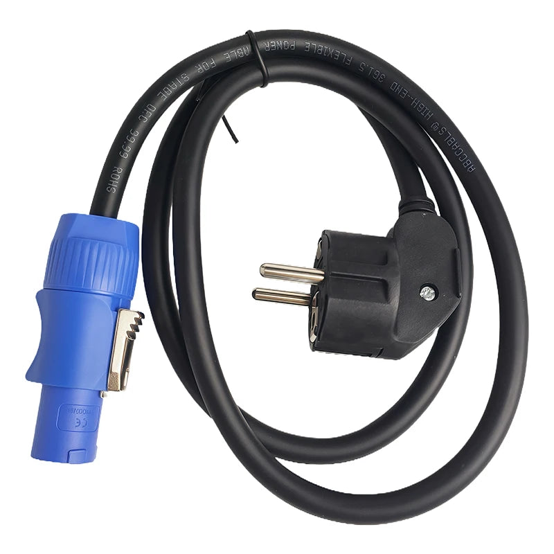 European Schuko Power Extension Cable, 3x1.5mm² for Stage Lighting, LED Beam Lights & Audio Equipment.