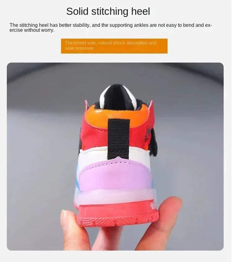 2025 Disney Kids Sneaker Cute Minnie Mickey Cartoon Led Lighted Shoes for Boys Girls Luminous Shoes Toddler Flash Lights