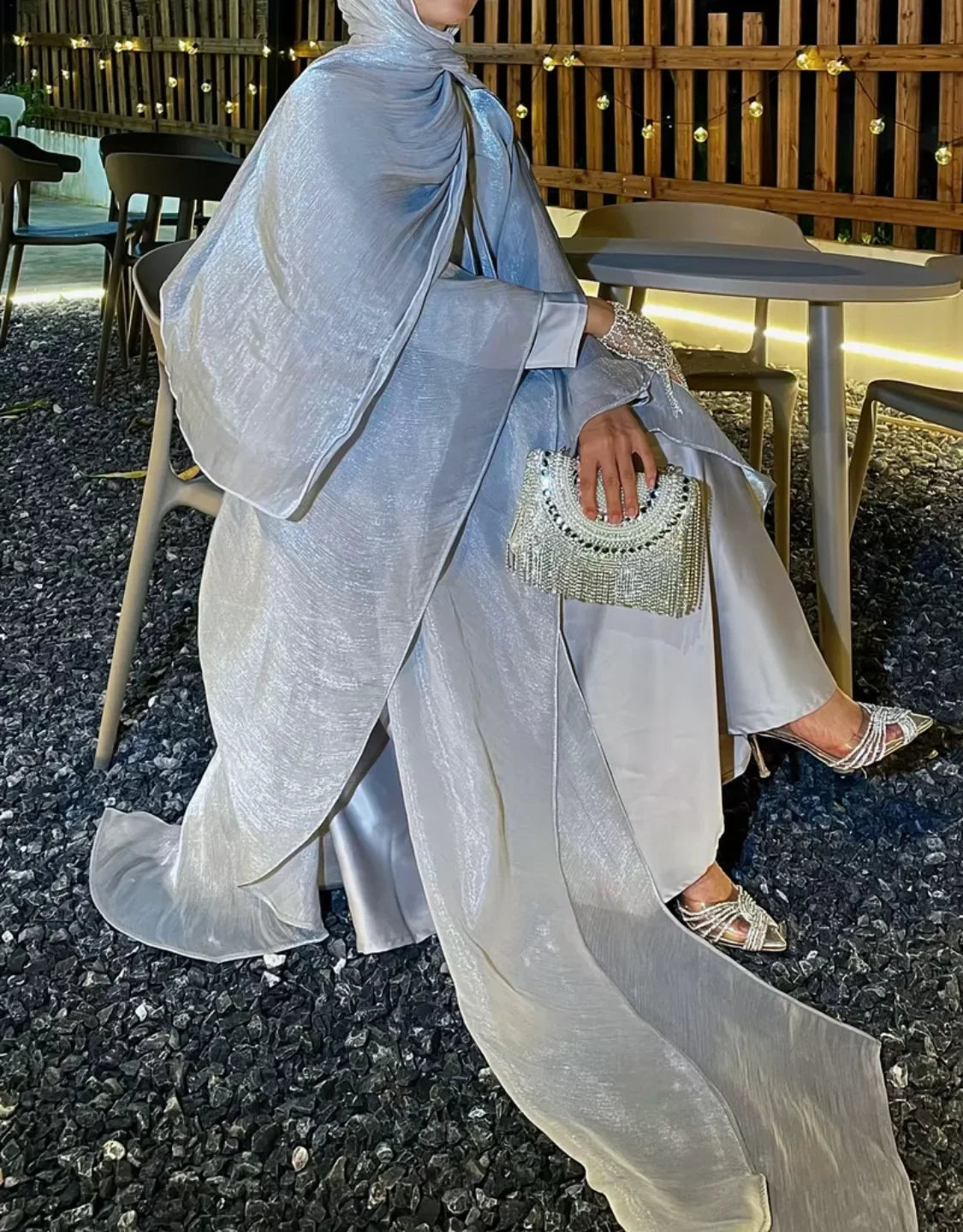 Eid Ramadan Muslim Women Modest Dress 2 Piece Set Arab Open Abayas Vestidos Saudi Cardigan Robe Dubai Morocco Dresses Jalabiya.