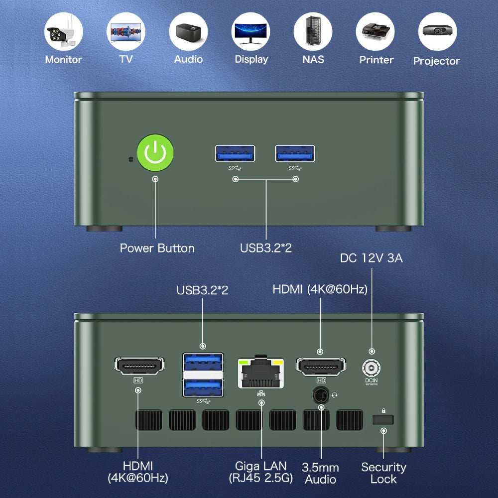 GMKtec G3 Mini PC Intel Alder Lake N100 Windows 11 Pro Desktop Computer 8/16GB RAM 256/512GB PCIe M.2 SSD WiFi 6 BT5.2 Mini PC.