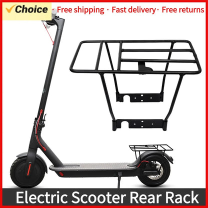 Electric Scooter Rear Rack Solid Bearing Scooter Luggage Cargo Rack Solid Steel Carrier Rack Replacement for Xiaomi M365 1S Pro.
