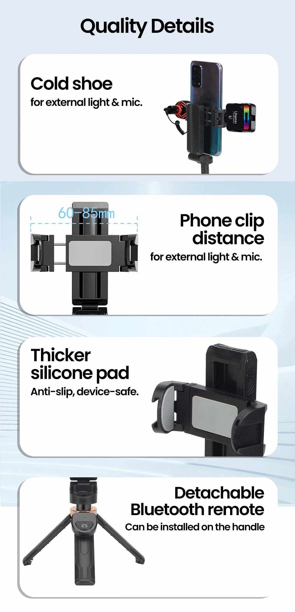 Elough Selfie Stick Tripod Phone Stand Shooting Aid Wireless Bluetooth Remote Extendable Portable Phone Holder For Live Broadcas.