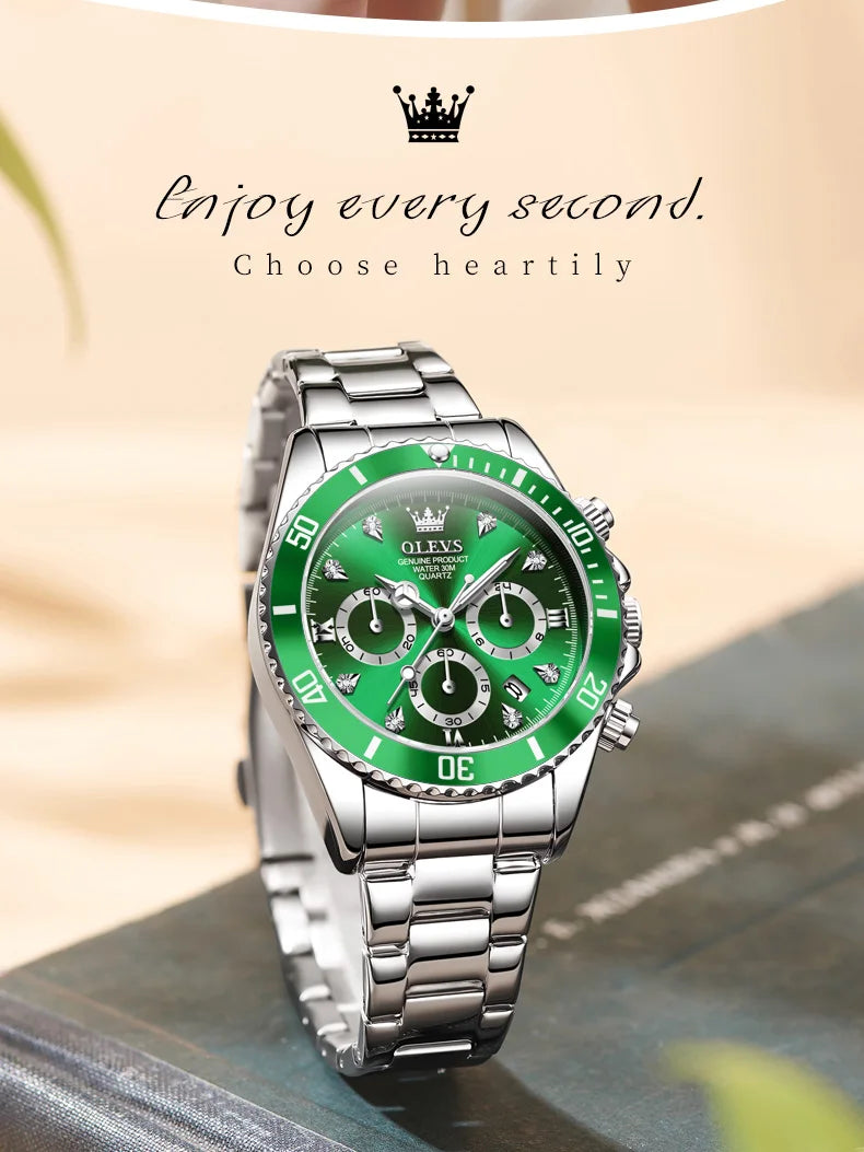 OLEVS 5632 Womens Watch Elegant Luxury Quartz Watch Zircon Scale Waterproof Luminous Automatic Date Ladies Watch Gifts Original.