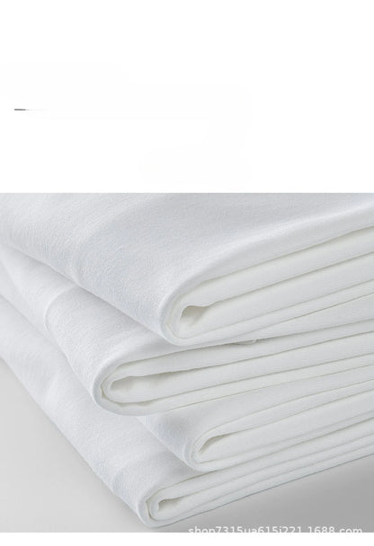 Beige 300g Heavyweight Cotton Short Sleeved T-shirt Summer Round Neck Loose and Base Shirt for Men Women Basic Tee.