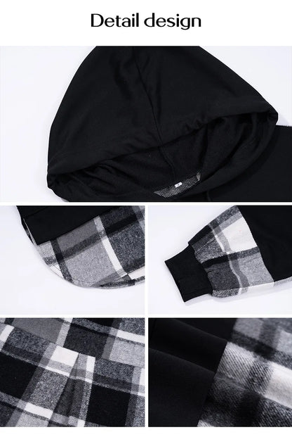 Women's Hoodie For Autumn And Winter 2025; Color-blocked Casual Pseudo Two-piece Raglan Long-sleeved Sweat For Women