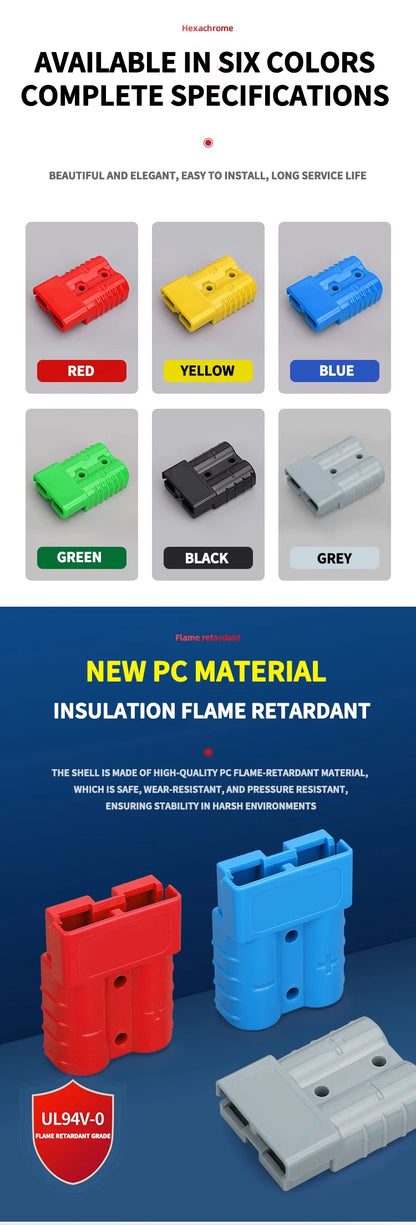 4Pcs Anderson Plug 50A/120A Anderson Connector Power 2 Pin Battery Charging Plug Connector.