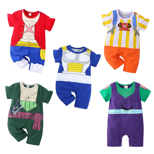 0-2 Jahre Baby Junge und Mädchen Strampler Neugeborenen Sommer Kurzarm Overall Baby Anime Cartoon Baumwolle Cosplay Kostüm
