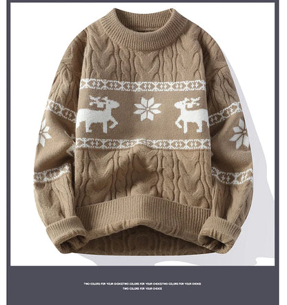 2024 Winter sweater new High End Luxury Cashmere Sweater Men Thick Warm Mens Sweaters With Deer Korean Harajuku Christmas Jumper.