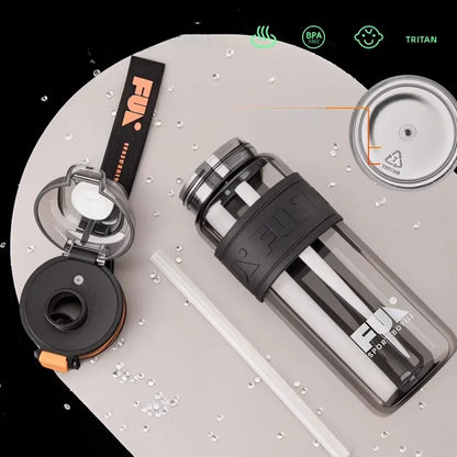 Portable Sports Water Cup For Men Tritan Material One Key Open Cover Fitness Cups High Temperature Seal Leakproof Kettle.