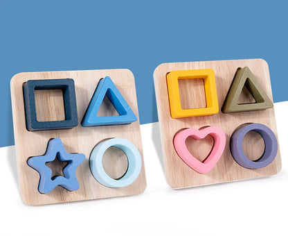 Montessori Baby Puzzles Silicone Toys Geometric Shape Jigsaw Board Matching Games Educational Learning Toys Food Grade Silicone