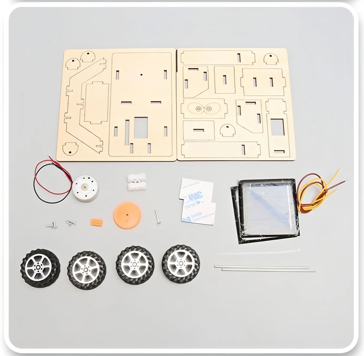 Solar Car Lunar Exploration Vehicle Children's Diy Hand-Assembled Model Diy 3d Wooden Puzzle Science And Education Toys.