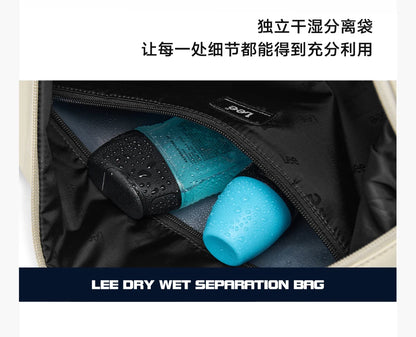 LEE Expandable Large Capacity Luggage Travel Handbag Women Sports Fitness Gym Yoga Bag Waterproof Dry Wet Pocket Duffel Bag