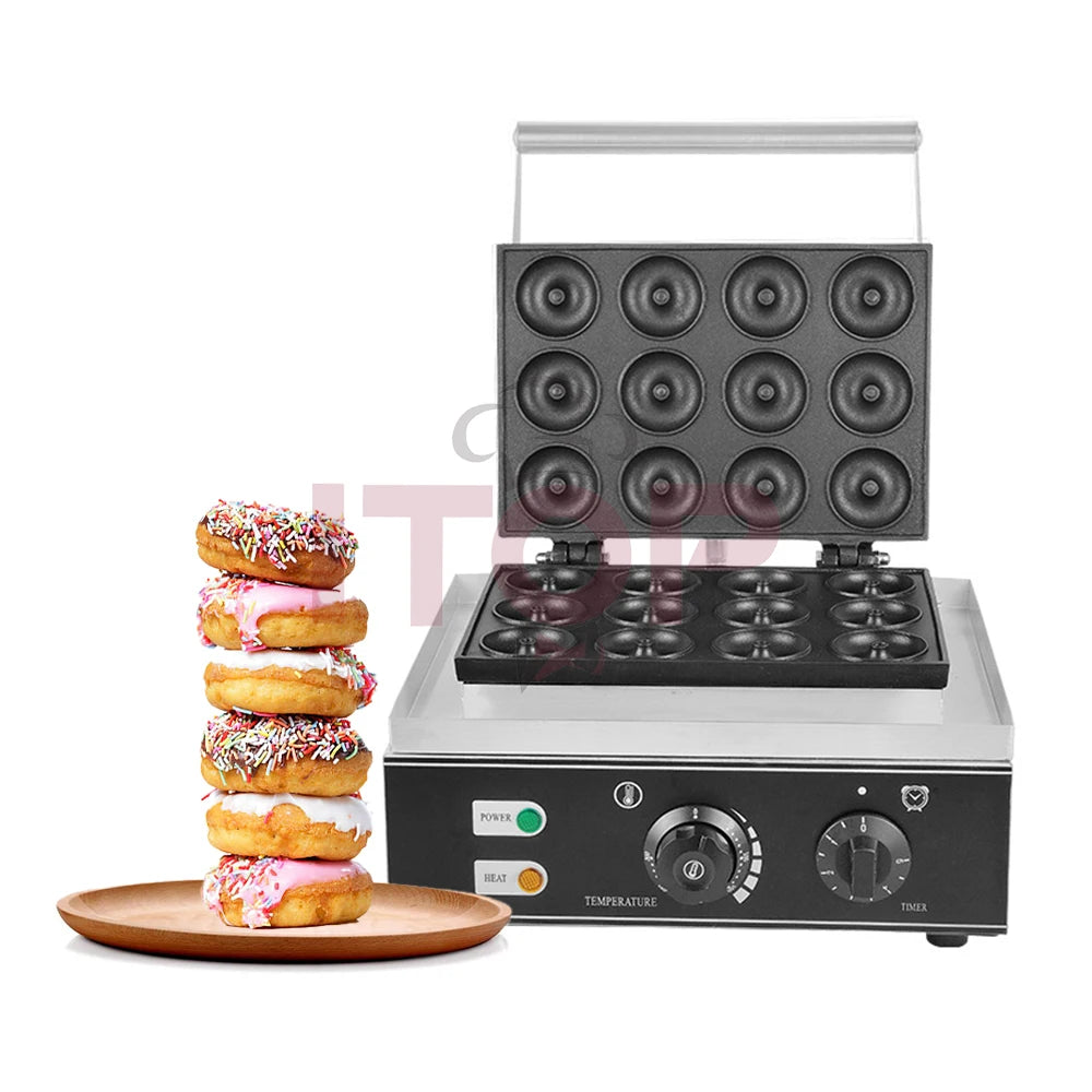 ITOP Commercial Electric Waffle Machine Sandwich Plum Crisp Donut Maker Food Shaper French Waffle Maker Non-stick Coating.