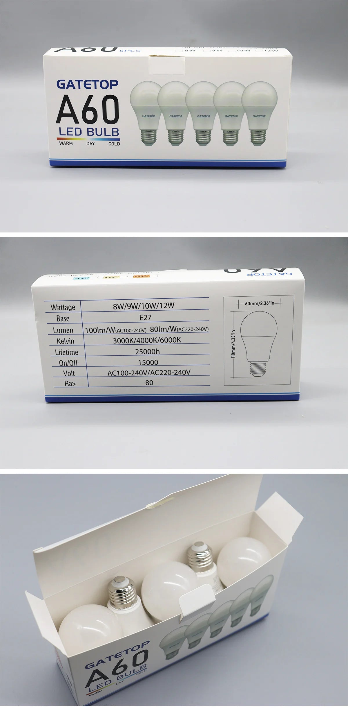 5PCS Bombilla Kein Flimmern Led-lampe Lampe 10W E27 AC 220V 120V Licht Warmweiß Natürliche Beleuchtung 3000K 4000K 6000K für Schlafzimmer.