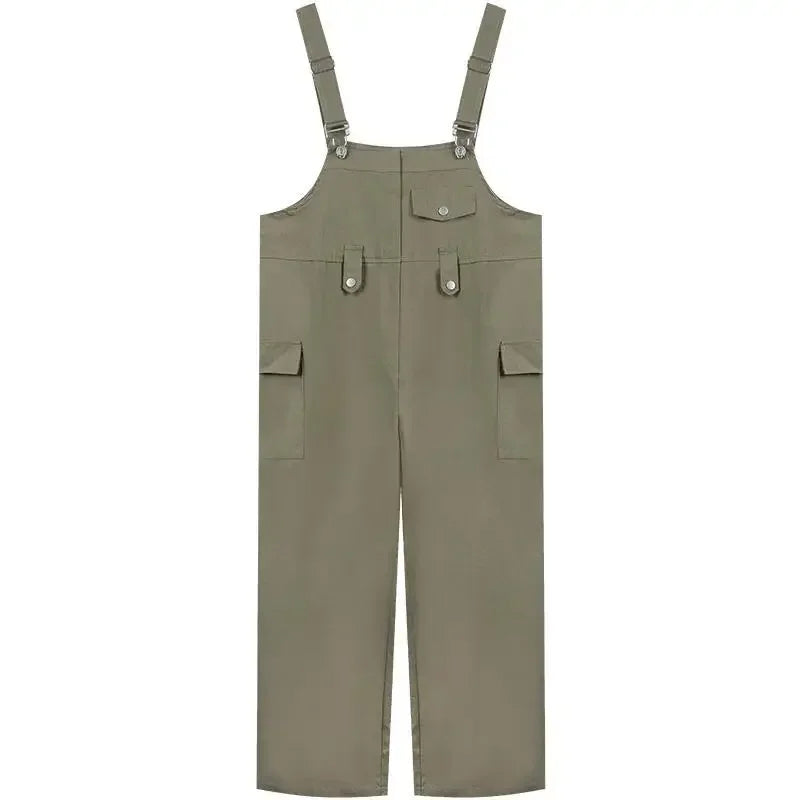 Jumpsuits Women Design Loose Fashion Vintage Students Spring Korean Style Straight Leisure Belt Simple Solid Elegant Tender Cozy