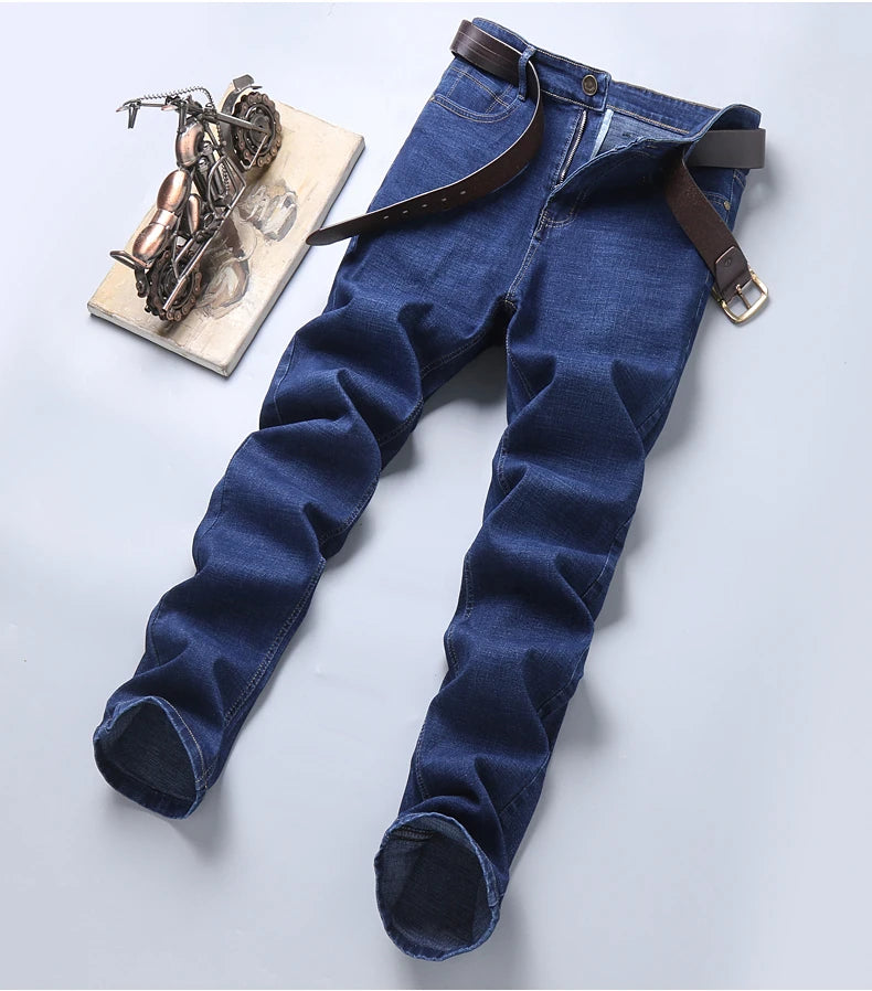 2025 frühling männer Jeans Hohe Qualität Klassischen Stil Business-Mode Schwarz Blau Slim-fit Denim Hosen Männliche Marke casual Hosen.