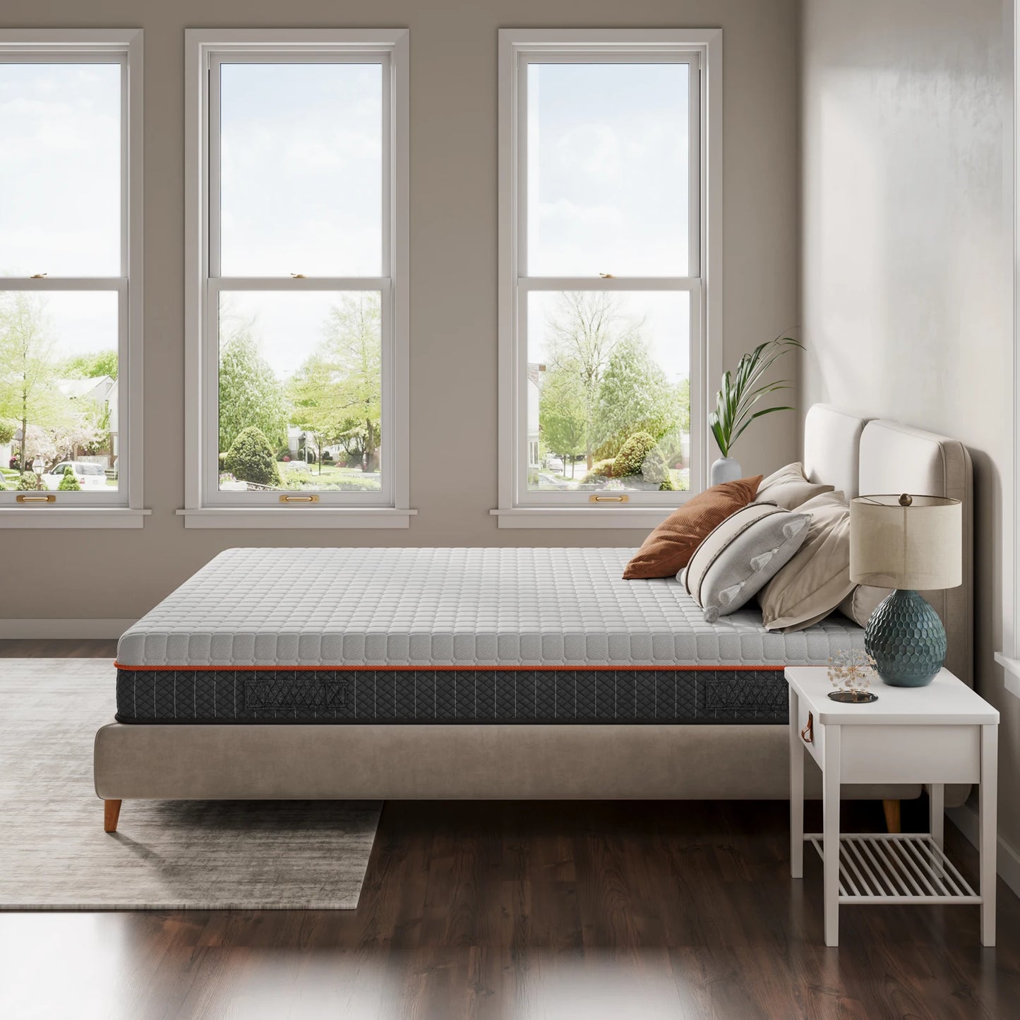 Vesgantti Schaumstoffmatratze, weiß, 16/18/26 cm Dicke, Gel-Memory-Schaum-Matratze, Zoned Support hält Sie gut ausgerichtet