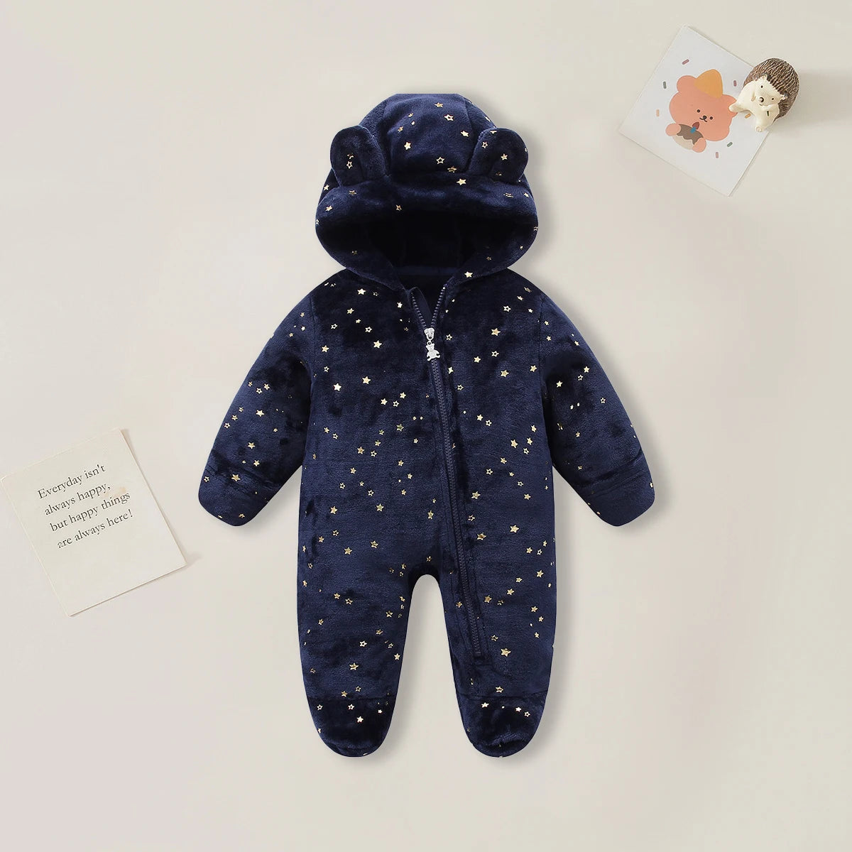 AYNIGIELL 0-12M Cartoon Neugeborenen Body Warme RompersSoft Neugeborenen Baby Kleidung Flanell Herbst Winter Baby Jungen Mädchen Overall.