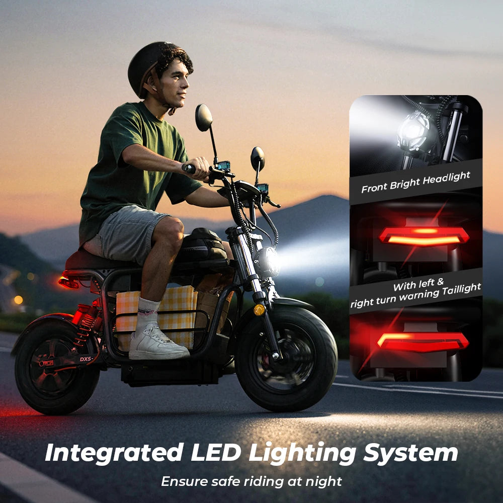 Iscooter DX5 Adult Electric Scooter 1500W 48V 15.6Ah Battery E Scooter 15 Inch Vacuum Inflatable Tires City Electric Scooter.